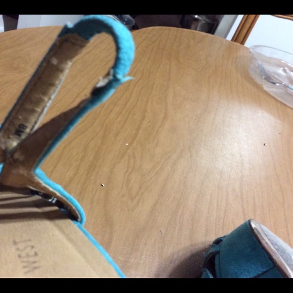 Nine West Teal Turquoise Suede Wedge - Picture 8 of 11